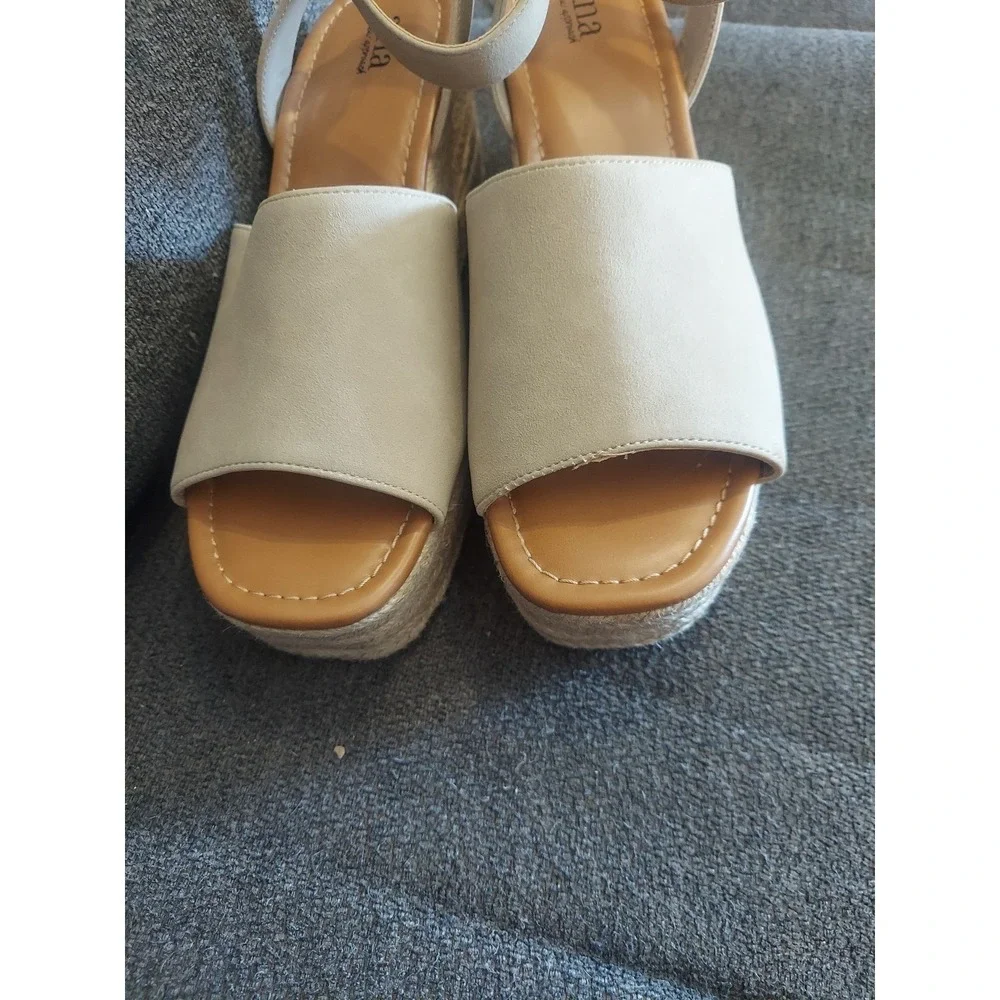 a.n.a Laskie Women Shoes Ankle Buckle Strap Sandals Brown Stone Size‎ 10 Summer